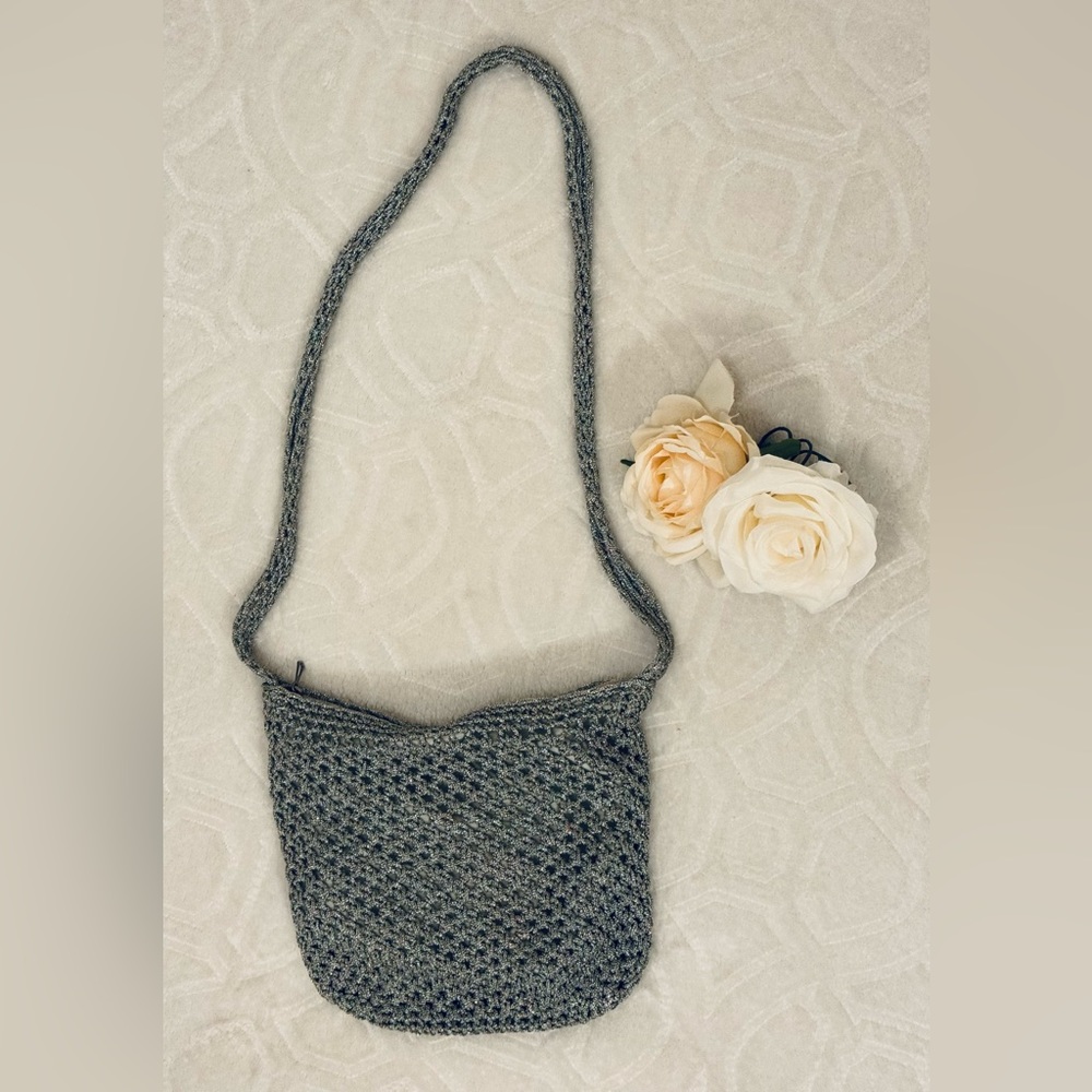 Vintage Walborg Made in Italy Silver Handmade Small Crossbody Bag Handbag